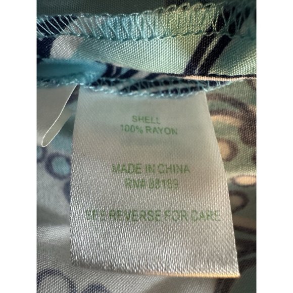 Lilly Pulitzer Deanna Romper M Medium Blue White Paisley W Belt Washable - Picture 7 of 7